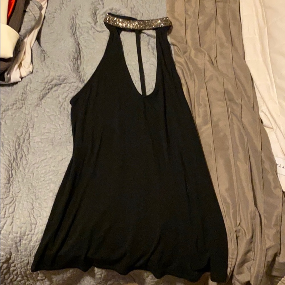 Tank top dress with choker attached